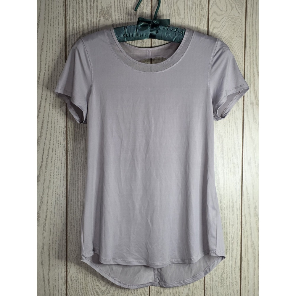 Layer 8 Performance Top Womens S Purple Qwick-Dry Short Sleeve Workout Tee